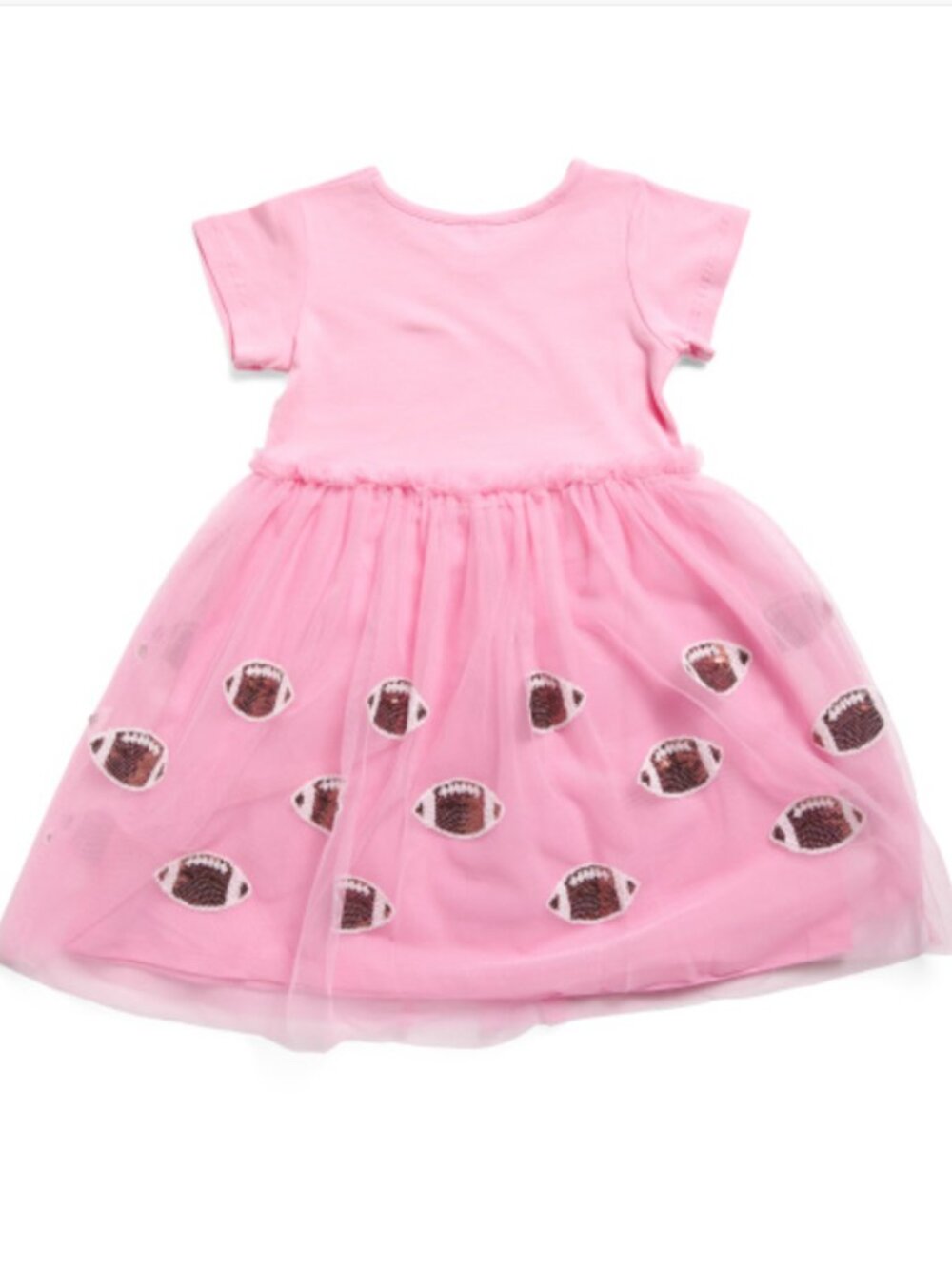 NWT SWEET WINK Girls Football Sequin Short Sleeve Pink Tutu Dress - Picture 5 of 7